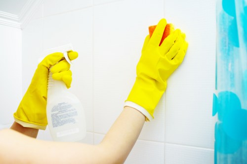 Deep office cleaning in kitchen and common areas