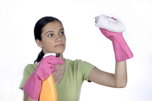 Sanitizing meeting rooms during office cleaning