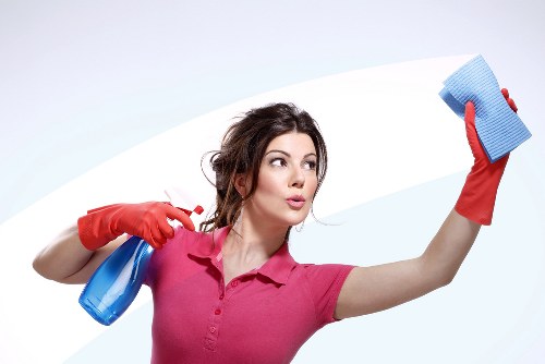 Detailed deep cleaning checklist with cleaning tools