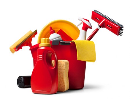 Professional domestic cleaning in a modern kitchen
